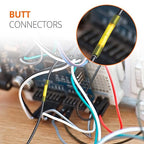 Wirefy 150 PCS Heat Shrink Butt Connectors Yellow 26-24 AWG - Marine Grade Butt Splice Connectors - Electrical Waterproof Heat Shrink