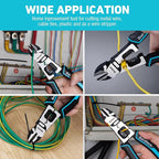 DURATECH 4-in-1 Diagonal Cutting Pliers, 8" Multifunction Heavy Duty Side-Cutting Pliers with Wire Stripper, Wire Cutters with Ergonomic Handle for Electricians and Homes