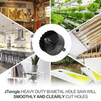 2-1/8 Inch Hole Saw with 9.1mm Triangle Shank Arbor, JTemgle Bi-Metal Hole Saw Heavy Duty Hole Cutting Tool for Cornhole Boards, Recessed Lights, Wood, Plastic, Drywall & Soft Metal