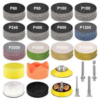 189 Pieces 2 Inch Sanding Discs, GOH DODD Hook and Loop Sanding Pads 60 to 10000 Grit Wet Dry Sandpaper with 1/8" 1/4” Shank, Backing Pad, Polishing Pads and Interface Pad for Auto Metal Resin Wood