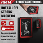 AMM Foldable Magnetic Parts Tray Set, 3 Different Size Magnetic Tool Trays for Bolts Screws Nuts & Small Metal Parts, Mechanic Tool Present for Men，Red
