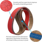 2 x 72 Ceramic Grinding Belts, 2x72 Inch Metal Sanding Belt, 36 40 60 80 120 Grits Knife Sharpening Sander Belts Assortment, 5 Pack