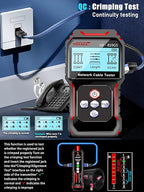 NF-859GS Network Cable Tester with VFL Functio 10mw Visual Fault Locator,for POE RJ45 RJ11 CAT5 CAT6 Cable Toner Continuity TestTelephone/Ethernet/LAN/Wire Tracer
