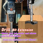 ASNOMY 4.5Inch Long Forstner Bit Extension for Adding Over 3-1/4 inches of Drilling Depth to Your 3/8" Round or Hex Shafts Forstner Bit