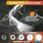 Sanyipace Sewer Camera 165FT/50M with Wheels and Retractable Handle, Self-Leveling, Support 512Hz Locator, Meter Counter, Video Audio Record, Speaker, Keyboard Input, 5x Zoom, 10" HD Screen, 7mm Cable