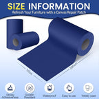 Self-Adhesive Canvas Repair Tape, 4" x 79" Waterproof Canvas Repair Patch, Fabric Patch Repairs Kit for Furniture, Tents, Sunbrellas, Boat Covers Awnings, Couches, Clothes, Bags Royal Blue