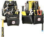 Leather Tool Belt with Adjustable Hook - Premium Heavy Duty Tool Belts for Men with 22 Multi-Purpose Pocket Tool Pouch (Black, Standard), RG-004