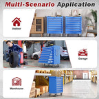 Rolling Tool Chest with Drawers, 7 Drawers Tool Chests & Cabinets, Metal Toolbox with Wheels, Lockable Storage Cabinet, Garage Tool Box with Drawers (Blue, 7 Drawers)