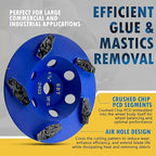 4.5" PCD Grinding Wheel for Epoxy, Glue, Mastic and Paint, 5 Crushed Chip PCD Segments, 5/8"-11 Threaded Arbor