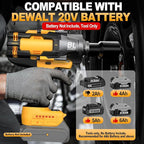 Cordless Impact Wrench 3/4" for De-Walt 20V Battery, 1475 Ft-lbs (2000N.m) High Torque power Impact Gun Heavy Duty Brushless, 3 Mode, 1/2" Impact Socket Adapter, Car Tire Truck RV Mower (No battery)