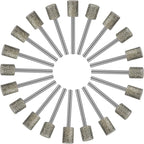 Stone Carving Set Diamond Burr Bits Compatible with Dremel, 46Grit 150Grit 20PCS Polishing Kits Rotary Tools Accessories with 1/8'' Shank for Engraving, Grinding, Stone, Rocks, Jewelry, Glass