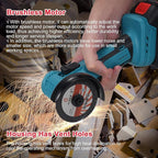 Cordless Angle Grinder Kit, 19000rpm Brushless Mini Angle Grinder with 2PCS 2000mAh Battery & 7pcs Cutting Discs, 21V Electric Cordless Grinder Tool for Metal Wood Polishing Rust Removal