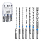 toolant Masonry Drill Bit,SDS Plus Rotary Hammer Drill Bits Set Assorted Set 7pcs(5/32"-1/2") 6inch,Carbide Tipped 2-Cutter for Concrete,Masonry and Brick