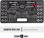 Segomo Tools Metric & SAE 261 Piece HSS Drill Thread Repair Kit & 60 Piece Tap & Die Tool Set Bundle - THREAD261-60MMSAE