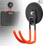 Large Strong Magnetic Hooks For Hanging Heavy Duty, 2PCS 3.5in Neodymium Magnet Storage Utility Hooks, Industrial Magnet Hook, Steel Long Magnetic Holder Hanger Organizer For Garage Garden Power Tools