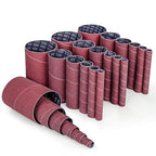 LotFancy Spindle Sanding Sleeves, 120 Grit, Pack of 24, Aluminum Oxide Abrasive, 4-1/2” Length, 4 Each of 1/2”,3/4”,1”,1-1/2”, 2” and 3”