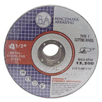 Benchmark Abrasives Grinder Cut Off Wheels 4 1/2 Inch Aluminum Oxide Thin Type 1 Angle Grinder Cutting Disc for Metal & Stainless Steel - .040" Thick 7/8" Arbor, Fast Grinder Cutting Wheel - 25 Pack