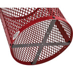 Global Industrial 36 Gallon Outdoor Steel Trash Can with Dome Lid and Raised Base, Plastic Liner and Anchor Kit Included, 23-1/2" Diameter x 43" H, Powder Coat Finish, Unassembled, Red
