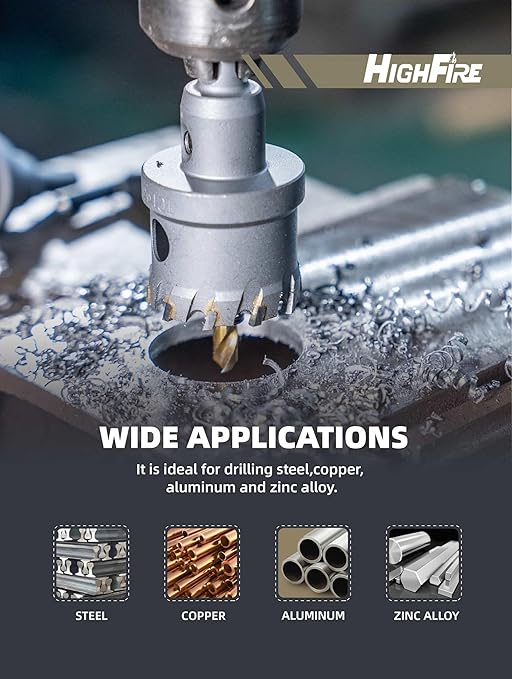 5/8" Carbide Hole Saw, Heavy Duty Metal Hole Cutter with Pilot Drill Bit for Cutting Stainless Steel, Metal Sheet and Aluminum Alloy (16mm | 5/8")