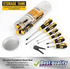 Amartisan 10-Piece Magnetic Screwdrivers Set, 5 Phillips and 5 Slotted Tips Professional Cushion Grip Screwdriver Set