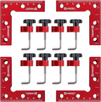 HARDELL 90 Degree Positioning Squares, Right Angle Clamps 3''/80mm Aluminum Alloy Woodworking Carpenter, Corner Clamping Square Tool for Picture Frame Box Cabinets Drawers (4 PACK), HDAC0408