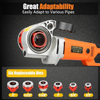 110V Electric Pipe Threader with 6 Dies 1/2"-2", Portable Pipe Treading Machine with All-copper Motor, Hand-held Pipe Treading Kit with Carrying Case for Galvanized pipe, Iron & Steel Pipes, 2300W