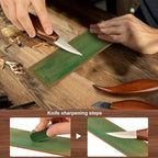 Wood Carving Knife With Leather Strop and Polishing Compound, Wood Whittling Tools for Beginners, Adults and Kids Whittling Tools (Sloyd Carving Knife)