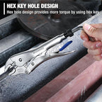 WORKPRO 5-Piece Pliers Set - 6", "7-', 10' Curved Jaw Pliers, Fast Release with 3pc Hex Keys