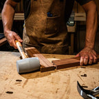ESTWING Deadhead Rubber Mallet - 18 oz No-Mar Hammer with Bounce Resistant Head & Hickory Wood Handle - DH-18N