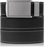 SlideBelts Full Grain Leather Belt with Contrast Stitching - Custom Fit for Adult Men, Golfers