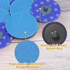 SUNJOYCO 90PCS 3 Inch Quick Change Grinding Discs, Zirconia Die Grinder Sanding Discs, Roll Lock Abrasive Disc with 1/4 Inch Shank, Surface Conditioning Disc, 36 60 80 Grit