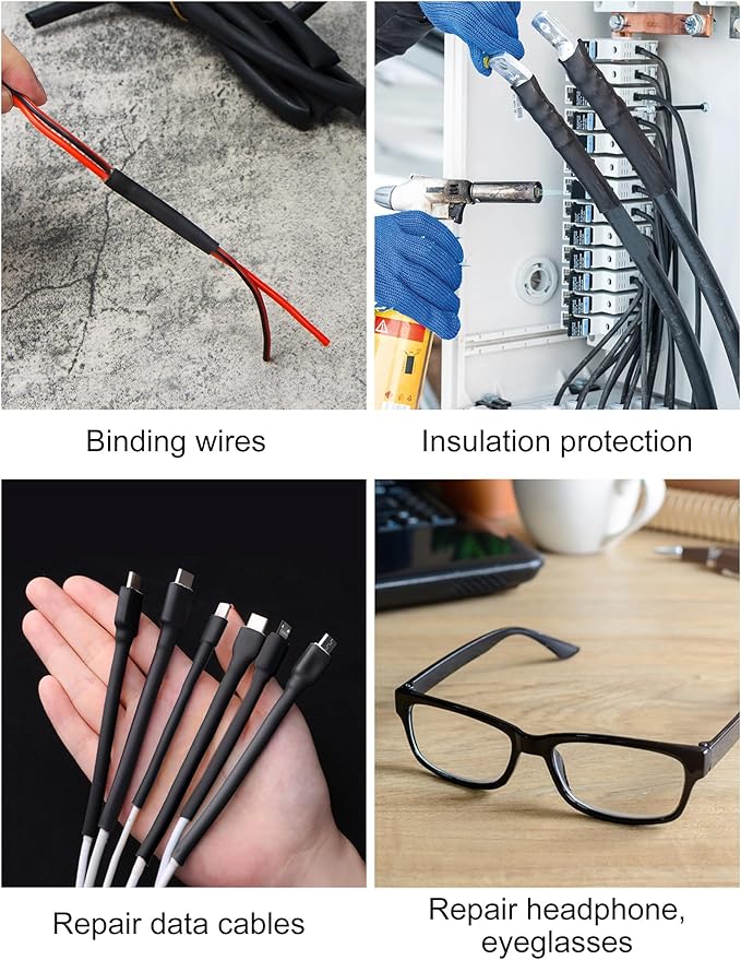 Lsnisni 3:1 Heat Shrink Tubing Ø5/8inch ＆ 3/4inch 13ft, Marine Grade Waterproof, Dual Wall Adhesive Lined, Heat-Shrink Tubing Black (Ø5/8” 13ft)