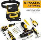 Tool Belt,Magnetic Tool Pouch,13-Pockets Tool Belts for Men,Detachable & Adjustable Tool Pouch belt for Electrician,Carpenter,Construction,Work Apron,Utility Belt,Gift for Dad