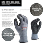 linconson 12 Pairs Extreme Grip Latex Palm Coated Cotton Work Gloves Suitable For Construction, Mechanics and Warehousing