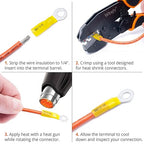 Wirefy 120 Wire Connectors Kit - Electrical Connectors Kit - Wire Terminal Connector - Marine Waterproof - Heat Shrink Butt Connector - Solder Seal - Crimp Connect Electric Wiring
