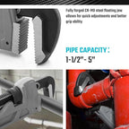 DURATECH 48-inch Heavy Duty Aluminum Straight Pipe Wrench, Adjustable Plumbing Wrench, Drop Forged, Exceed GGG standard