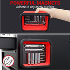 Collapsible Magnetic Parts Tray Set, Magnetic Tray for Mechanic's, 3 Different Size Tool Trays for Small Metal Parts, Cool Mechanic Tools, Cool Gifts for Mechanic (Red)