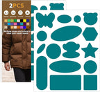Azobur Down Jacket Repair Patches-Waterproof, Self-Adhesive,Nylon Fabric Patches for Puffy Jackets, Rain and Snow Gear, Tents, Sleeping Bag and More(Parrot Green，2pcs)