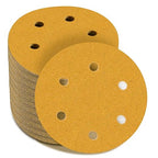 6 Inch - 6 Hole Hook and Loop Sanding Discs 120 Grit, Random Orbital Sandpaper for Automotive and Woodworking - 100 Pack