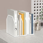 Vertical File Organizer for Desk - Metal Mesh File Holder with 5 Compartments, File Folder Rack & Document Storage Stand, File Sorter for Office/Home/School Use - 9.3" x 8.5" x 7.9"