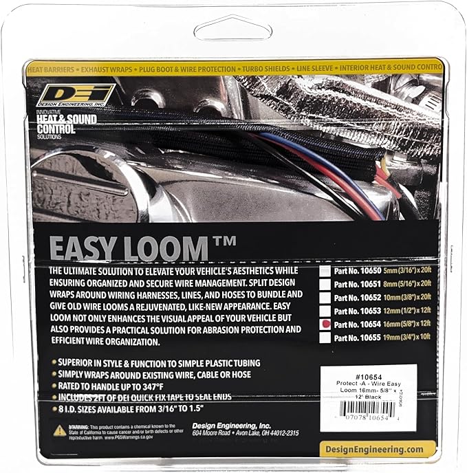 Design Engineering 010654 Easy Loom 5/8" (16mm) x 12' Split Sleeve Wire and Hose Protection