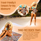 Sand Free Beach Towel, Quick Dry, Lightweight and Compact with Storage Bag, 160x90cm, Made from Recycled Bottles for Beach, Pool, Travel, Swimming and Outdoor Use