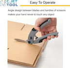 10" Heavy Duty Scissors - Carpet Cutter, Industrial Multipurpose for Cardboard, Leather, Pruning, Gardening - Professional Soft Grip Stainless Steel (Black)
