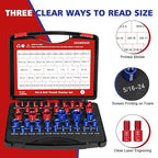 46Pcs Thread Checker, Nut and Bolt Thread Checker Standard and Metric, 24 Inch & 22 Metric Thread Gauge Kit, Suitable for Nut Bolt Size Finder and identifier in Narrow and Tricky Area