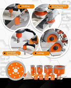 BGTEC Diamond Hole Saw Kit - 10PCS 6/8/10/25/35/50/65mm Drill Bits & 10mm Milling Finger Bit & 50mm Chamfering Bit & HEX & 100mm Tile Blade for Porcelain Tile Ceramic Granite Marble Stoneware
