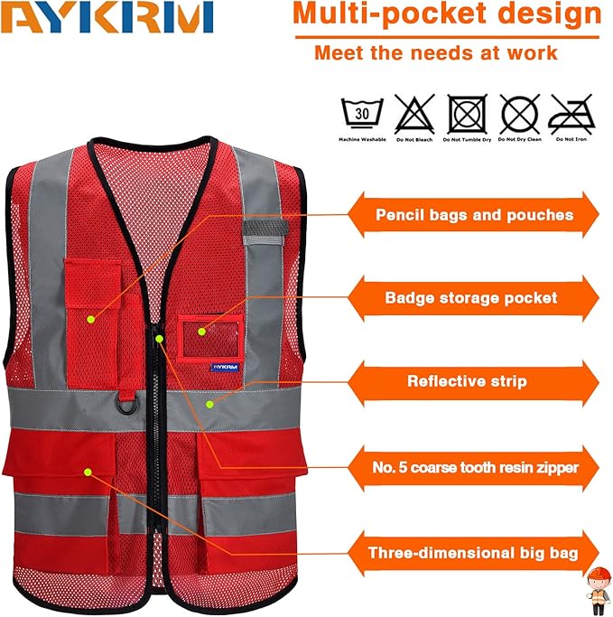 Construction red vest