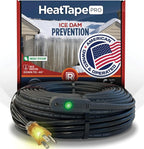 RADIANT SOLUTIONS HeatTapePro - Intelligent Commercial Grade Self-Regulating Heat Cable with GlowCap™ - 10 YR warranty - Ice Dam & Pipe Freeze Protection - 50 ft cable + 10 Ft Cord, 120V, 6 watts/Ft