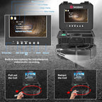 Sanyipace Sewer Camera 230FT/70M with 512Hz Transmitter, Self-Leveling, Distance Counter, Plumbing Pipe Inspection Camera with Mic Speaker DVR Recorder, 16GB TF Card, 5mm Cable, Roller Guide Wheel