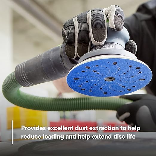 3M Hookit Blue Abrasive Discs 36183, Multi-Hole, Blend Preparation, Paint Preparation, 6 in, 600 Grade, 50 Discs/Carton