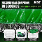Airlab Microfiber Towels for Cars Wash Drying Thick Plush Cleaning Cloth Auto Detailing Super Absorbent for Interior & Exterior Lint Free, Streak Free, 35 x 24 Inch, 500 GSM, Pack of 2, Grey-Green